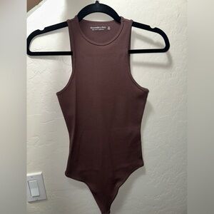 Abercrombie & Fitch Brown Ribbed Bodysuit
